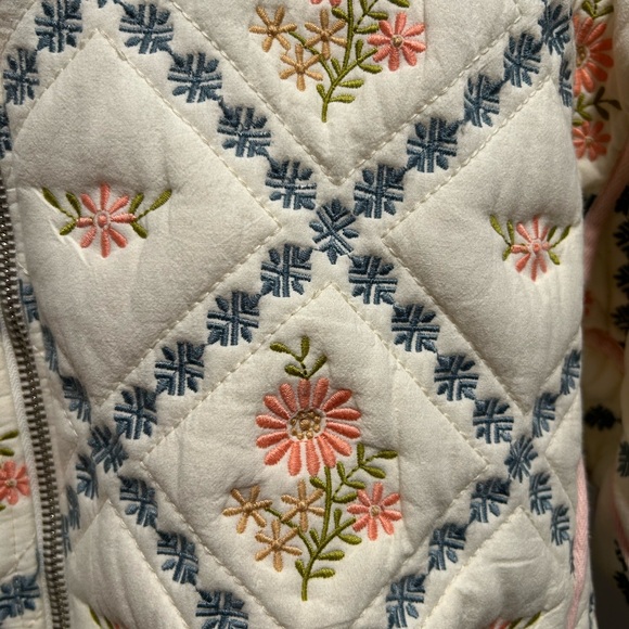 Blank NYC Cream Floral Embroidered Bomber Jacket - Picture 3 of 4